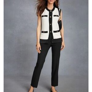 TALBOTS Hampshire Ankle Black pants Womens 14WP Cotton Blend Trousers